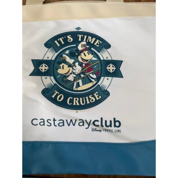Disney Cruise Line Castaway Club Tote Bag Wet Dry Bag Set Blue White Zipper New - Picture 3 of 13